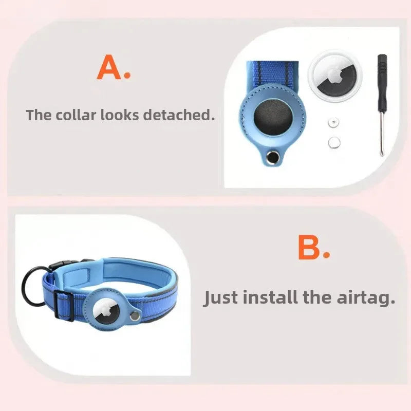 AirTag Dog Collar Reflective Dog Collar