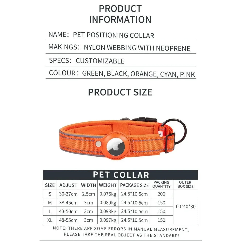 AirTag Dog Collar Reflective Dog Collar